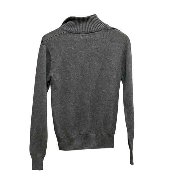 Carbon Gray Black Pattern 1/4 button Long Sleeve Knit Sweater Size S - Picture 3 of 5